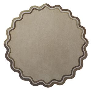 Ručne tkaný vlnený okrúhly koberec v prírodnej farbe ø 180 cm Leo Scallop – Flair Rugs