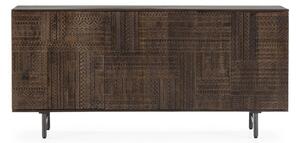 Tmavohnedá komoda z mangového dreva 160x75x40 cm Kalai – MOME