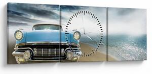 Obraz - Vintage kabriolet (s hodinami) (90x30 cm)