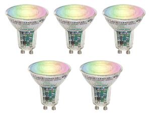 Sada 5 inteligentných GU10 LED žiaroviek Jasných RGBW 4,5W 350 lm 2700-6000K