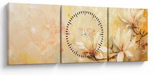 Obraz - Kvety (s hodinami) (90x30 cm)