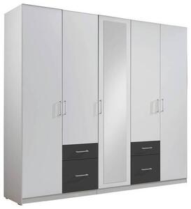 SKRIŇA S OTOČNÝMI DVERAMI, grafitová, biela, 225/210/58 cm MID.YOU - Skrine, Online Only