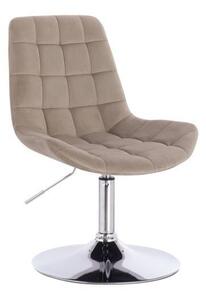 LuxuryForm DESIGN Stolička PARIS VELUR na striebornom tanieri - latte