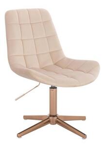 LuxuryForm DESIGN Stolička PARIS VELUR na zlatom kríži - krémová