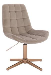 LuxuryForm DESIGN Stolička PARIS VELUR na zlatom kríži - latte