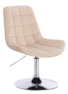 LuxuryForm DESIGN Stolička PARIS VELUR na striebornom tanieri - krémová