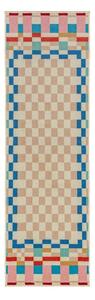 Behúň s prímesou vlny 80x300 cm Checkered Border – Flair Rugs