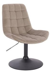 LuxuryForm DESIGN Stolička PARIS VELUR na čiernom tanieri - latte