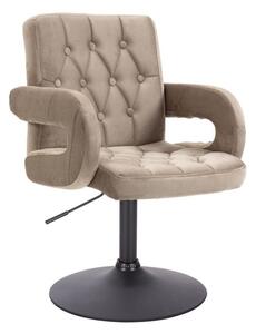 LuxuryForm DESIGN Stolička BOSTON VELUR na čiernom tanieri - latte
