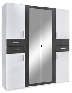 SKRIŇA S OTOČNÝMI DVERAMI, grafitová, biela, 180/208/58 cm MID.YOU - Skrine, Online Only