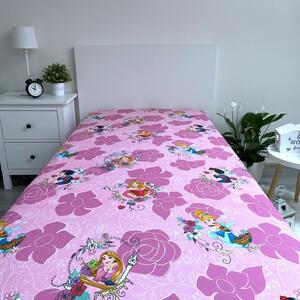 Jerry Fabrics Bavlnené napínacie prestieradlo 90x200 + 25cm - Princess Pink 02