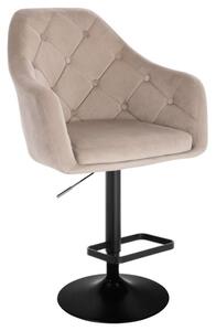 LuxuryForm DESIGN Barová stolička ANDORA VELUR na čiernom tanieri - latte