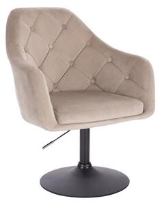 LuxuryForm DESIGN Kreslo ANDORA VELUR na čiernom tanieri - latte