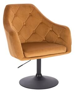 LuxuryForm DESIGN Kreslo ANDORA VELUR na čiernom tanieri - hnedé