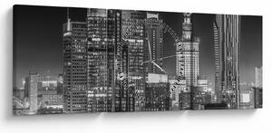 Obraz - Čiernobiely New York (s hodinami) (90x30 cm)