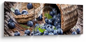 Obraz - Šťavnaté čučoriedky (s hodinami) (90x30 cm)