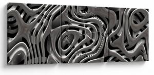 Obraz - Metalická abystrakcia (s hodinami) (90x30 cm)