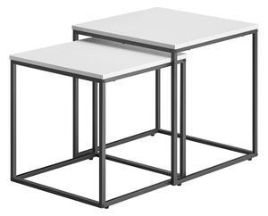 Dekorstudio Set 2ks kávových stolíkov - Biele / čierne nohy