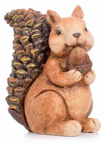 Veverička s orechom dekorácia polyresin 11.3*7.2*12.6