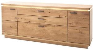 ŠIROKÁ KOMODA, trámový dub, dub bianco, 210/84/44 cm Linea Natura - Obývacie zostavy
