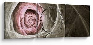 Obraz - Abstraktné ruže svetlo ružová (s hodinami) (90x30 cm)