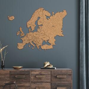 DUBLEZ | Korkový obraz mapy Európy + Štáty po anglicky