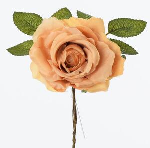 Hlava ruža oranžová umelý kvet 19cm