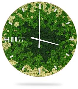 Machové hodiny BEMOSS® SPLASH Green s ciferníkom - Priemer 40 cm