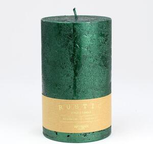 Sviečka rustic metalic zelená 9x11,5cm