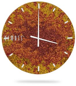 Machové hodiny BEMOSS® SPLASH Sienna s ciferníkom - Priemer 40 cm