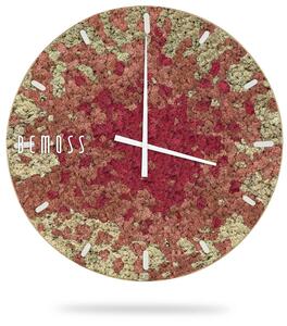 Machové hodiny BEMOSS® SPLASH Pink s ciferníkom - Priemer 65 cm
