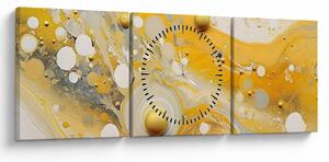 Obraz - Abstraktné pozadia so zlatým dekorom (s hodinami) (90x30 cm)