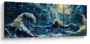 Obraz - Maľba oblohy a mora (s hodinami) (90x30 cm)