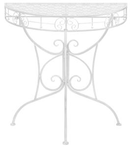 Bočný stolík strieborný 72x36x74 cm kovový polkruhový vintage