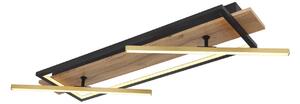 Beatrix LED stropné svietidlo, dĺžka 81,5 cm, drevo/čierna, drevo