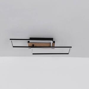Stropné svietidlo Colli LED, šírka 49 cm, tmavé drevo, drevo