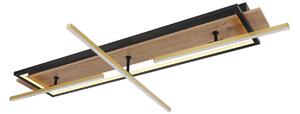 Beatrix LED stropné svietidlo, dĺžka 100 cm, drevo/čierna, drevo