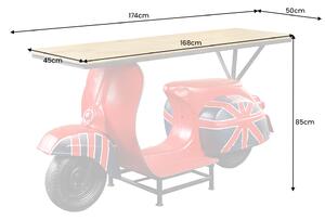 Dizajnový barový stôl Fahima 174 cm červený