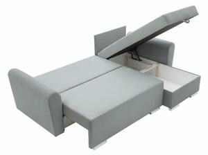 Rohová sedačka MELI s 2 úložnými kontajnermi, svetlosivá