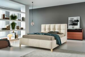 Prešívaná posteľ VELVA FULL béžová 160x220 cm