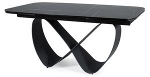 Jedálenský stôl ANFANATY čierny mramor/čierna