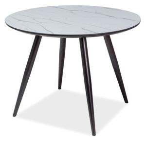 Jedálenský stôl ADIOL biely mramor/čierna