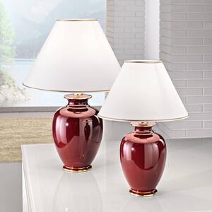 Stolná lampa Austrolux Giardino Bordeaux 43 cm keramická 24 karátov