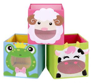 Detské stohovateľné boxy na hračky RFB01PG (3 ks)
