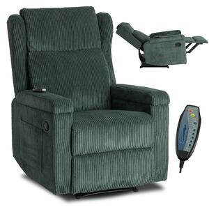 Masážne kreslo SEBASTIAN Green Corduroy