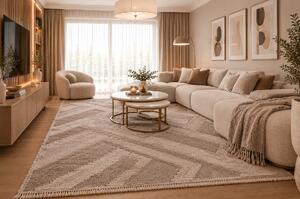 Koberec Benita 095A D.BEIGE/CREAM rozmery koberec: 60x100 cm