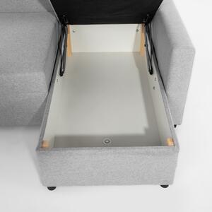 Rohová sedačka MERY s 2 úložnými kontajnermi, sivá