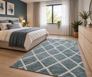 Koberec Boho 613 BLUE/CREAM rozmery koberec: 60x100 cm