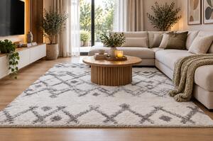 Koberec Boho 590 CREAM/D.GREY rozmery koberec: 80x150 cm