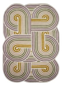 Zelený ručne tkaný vlnený koberec 160x230 cm Spiral Shaped – Flair Rugs